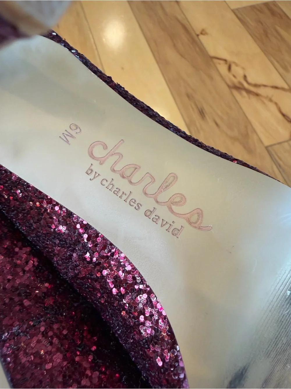 Charles by Charles David Pact Pink Glitter Stiletto Heels Pumps Size 6M